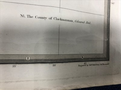 Lot 167 - A COLOUR ENGRAVING AFTER I CLARK AND FOUR 19TH CENTURY MAPS OF PERTHSHIRE
