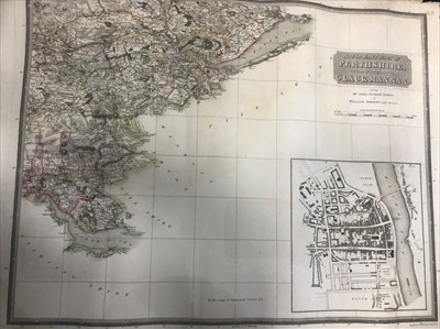 Lot 167 - A COLOUR ENGRAVING AFTER I CLARK AND FOUR 19TH CENTURY MAPS OF PERTHSHIRE