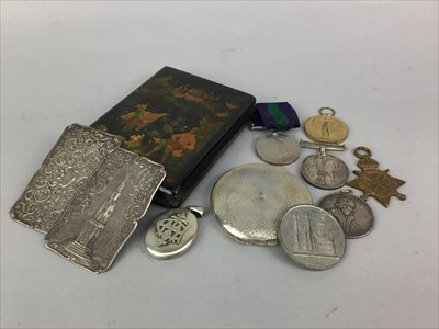 Lot 168 - TWO PAIRS OF OPERA GLASSES, MILITARY MEDALS AND OTHER ITEMS