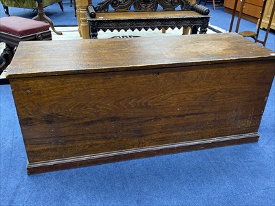 Lot 277 - A STAINED WOOD BLANKET CHEST