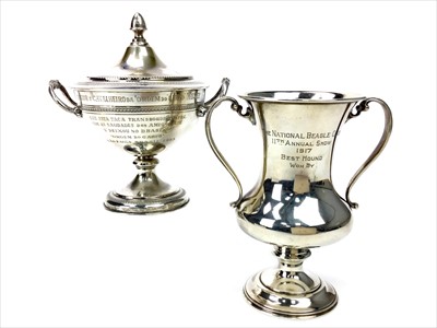 Lot 1734 - THE NATIONAL BEAGLE CLUB 11TH ANNUAL SHOW BEST HOUND SILVER TROPHY 1917 AND ANOTHER