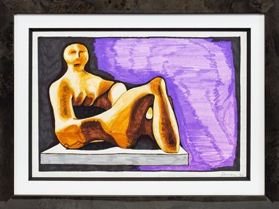 Lot 631 - HOMAGE TO HENRY MOORE, A MIXED MEDIA BY PETER HOWSON