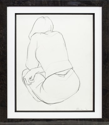 Lot 635 - JENNIFER II, AN EARLY PENCIL SKETCH BY PETER HOWSON