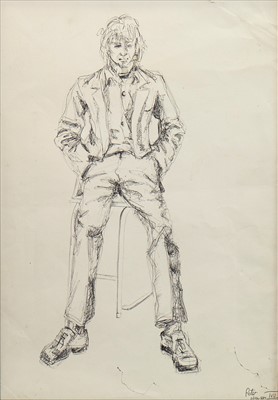 Lot 92 - AN EARLY BIRO SKETCH OF A MAN BY PETER HOWSON
