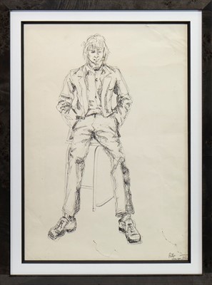Lot 92 - AN EARLY BIRO SKETCH OF A MAN BY PETER HOWSON