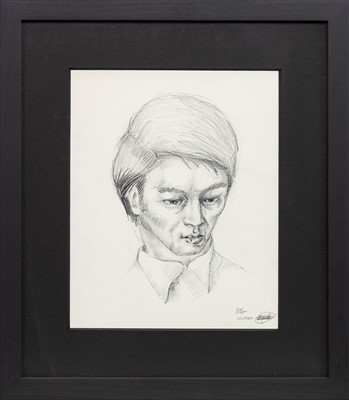 Lot 157 - AN EARLY PENCIL SKETCH BY PETER HOWSON