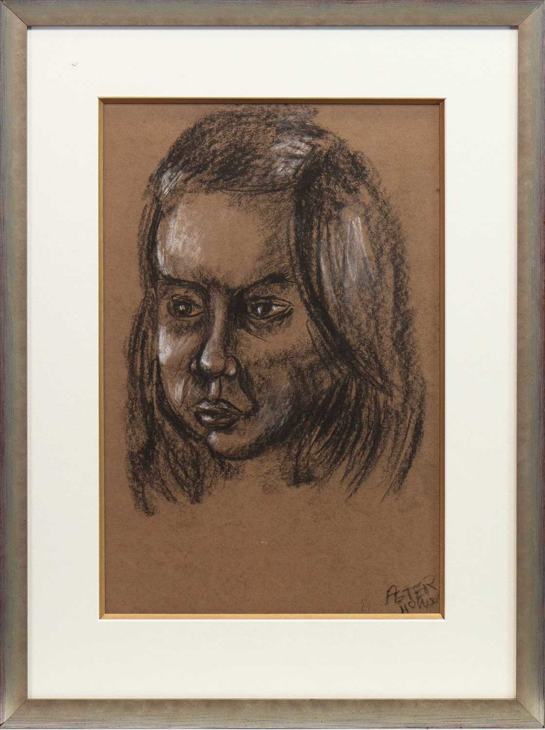 Lot 627 - AN EARLY PASTEL STUDY OF A WOMAN, BY PETER HOWSON