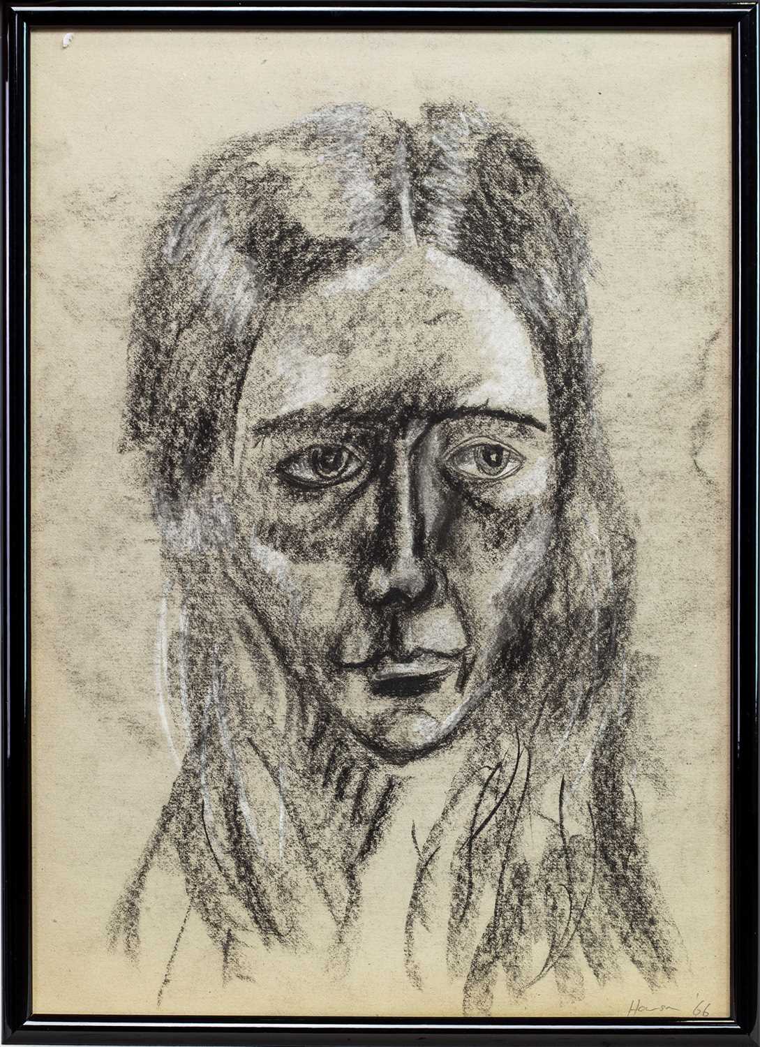 Lot 138 - A VERY EARLY PASTEL SKETCH OF A WOMAN, BY PETER HOWSON