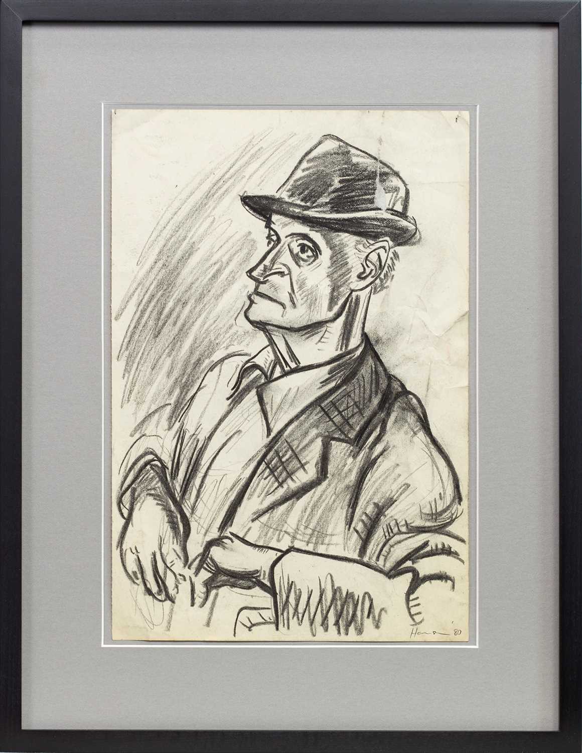 Lot 163 - AN EARLY CHARCOAL SKETCH BY PETER HOWSON