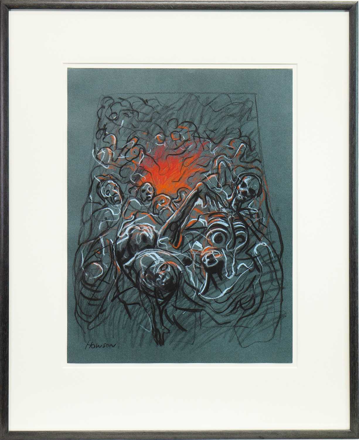 Lot 647 - GATEWAY TO HELL, A PASTEL BY PETER HOWSON