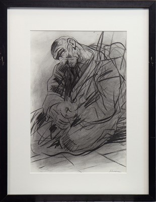 Lot 617 - PENITENCE, A CHARCOAL BY PETER HOWSON