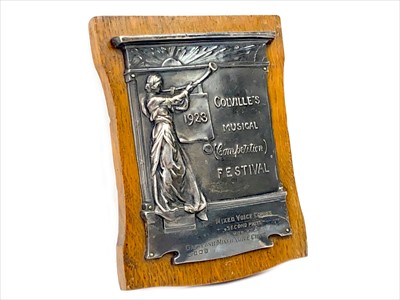 Lot 1737 - A SILVER COLVILLE'S MUSICAL (COMPETITION) FESTIVAL 1923 PLAQUE
