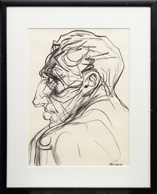 Lot 644 - TURNING BACK, A CHARCOAL BY PETER HOWSON