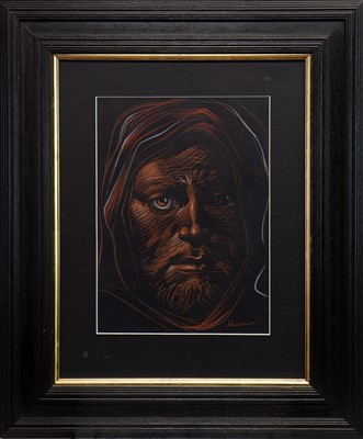 Lot 653 - MESSIAH, A PASTEL BY PETER HOWSON