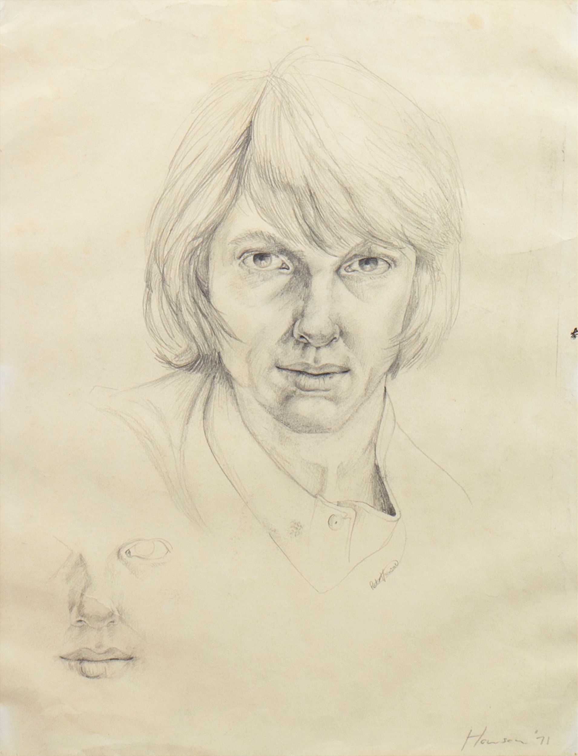 Lot 656 - SELF PORTRAIT I, AN EARLY PENCIL SKETCH BY