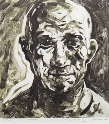 Lot 640 - SOLITUDE, A MONOPRINT BY PETER HOWSON