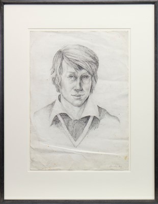 Lot 678 - AN EARLY SELF PORTRAIT BY PETER HOWSON