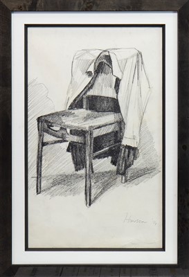 Lot 622 - CHAIR, AN EARLY CHARCOAL STUDY BY PETER HOWSON