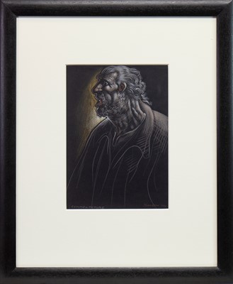 Lot 637 - COMMENDATORE A, A PASTEL BY PETER HOWSON