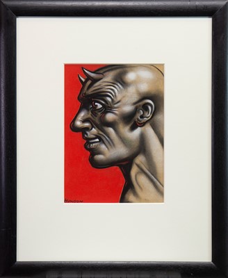 Lot 668 - DEMON, A PASTEL BY PETER HOWSON