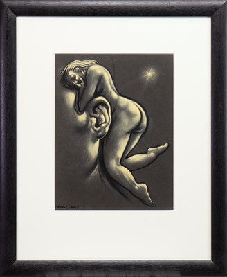 Lot 642 - NUDE ON THE MIND, A PASTEL BY PETER HOWSON
