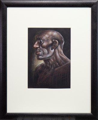 Lot 671 - HEAD A, A PASTEL BY PETER HOWSON