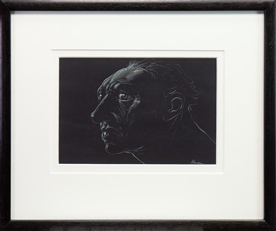 Lot 621 - PIERCING STARE, A PASTEL BY PETER HOWSON