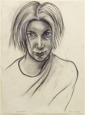 Lot 610 - MAUREEN, A CHARCOAL SKETCH BY PETER HOWSON