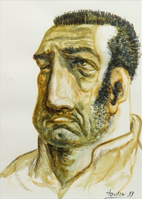 Lot 672 - GALLOWGATE GUEST, AN EARLY PASTEL BY PETER HOWSON