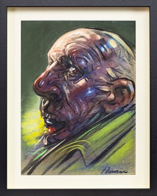 Lot 614 - OLD MAN, A PASTEL BY PETER HOWSON
