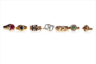 Lot 309 - A COLLECTION OF GEM SET RINGS