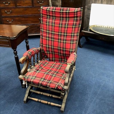 Lot 71 - A LATE VICTORIAN ROCKING CHAIR