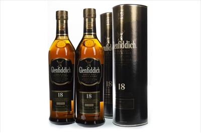 Lot 328 - TWO BOTTLES OF GLENFIDDICH 18 YEARS OLD