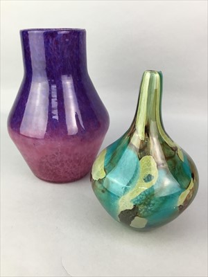 Lot 182 - A VASART GLASS VASE AND OTHER GLASSWARE