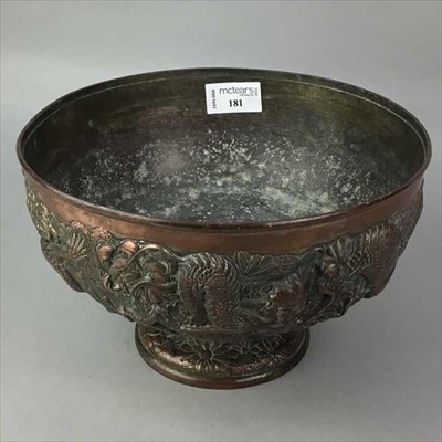 Lot 181 - AN EARLY 20TH CENTURY CHINESE COPPERED BOWL