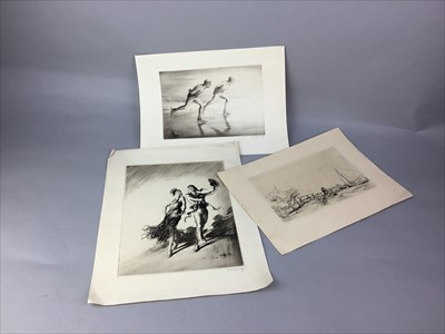 Lot 211 - A LOT OF TWO 20TH CENTURY ETCHINGS