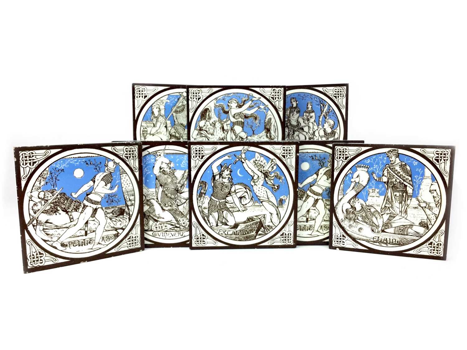 Lot 1006 - A SET OF EIGHT TILES BY JOHN MOYR SMITH FOR MINTON