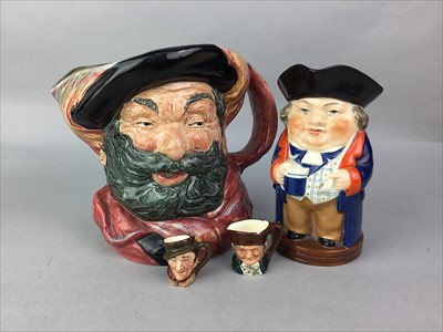 Lot 225 - TWO COLLAGE SAFARI CERAMIC FIGURES, A ROYAL AND A GROUP OF TOBY JUGS