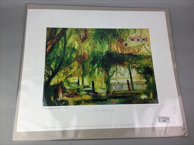Lot 223 - THE CHINESE GARDEN,  A COLOUR PRINT AFTER JOHN BELLANY