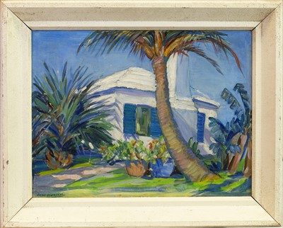 Lot 411 - THE VILLA, AN OIL BY ANNE HARCOURT