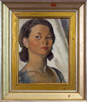 Lot 41 - HEAD AND SHOULDERS PORTRAIT OF A YOUNG GIRL, AN OIL BY BERNARD FLEETWOOD WALKER