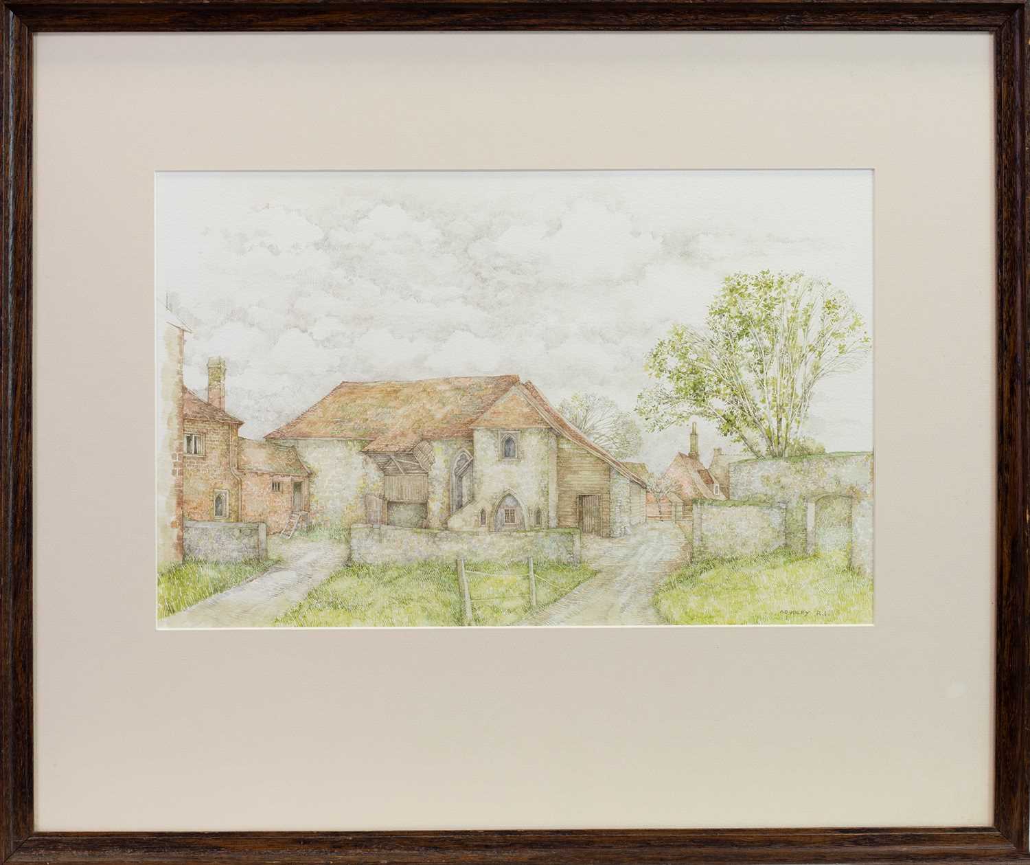 Lot 418 - OLD FARM HOUSE, KENT, A WATERCOLOUR BY ANNA DUDLEY NEILL