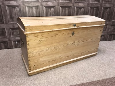 Lot 235 - A VICTORIAN PINE BLANKET CHEST