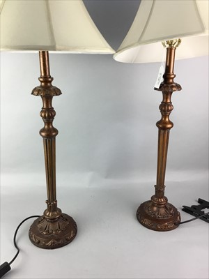 Lot 331 - A PAIR OF GILDED TABLE LAMPS