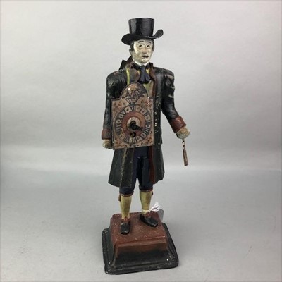 Lot 342 - A CAST IRON FIGURE OF A CLOCK MAKER