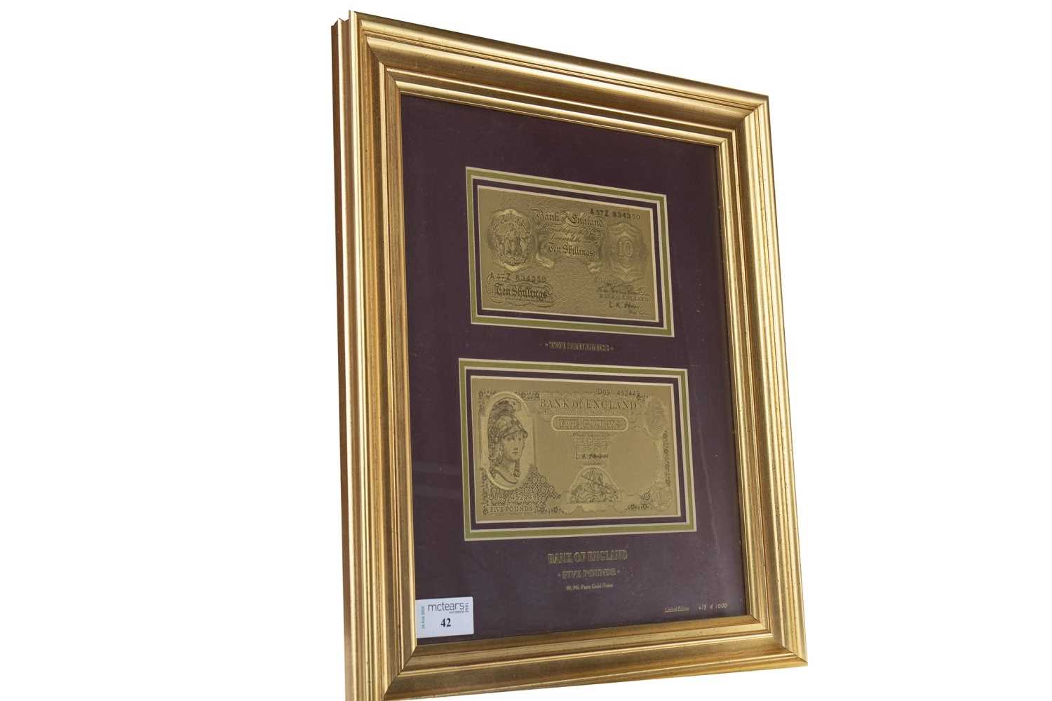 Lot 42 - BANK OF ENGLAND PURE GOLD NOTES