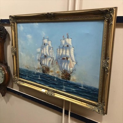 Lot 368 - BATTLESHIPS AT SEA, CONTEMPORARY SCHOOL