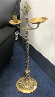 Lot 311 - A BRASS SMOKERS STAND