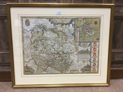 Lot 1641 - MAP OF HEREFORDSHIRE, BY JOHN SPEED