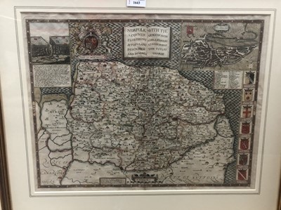 Lot 1643 - MAP OF NORFOLK, BY JOHN SPEED